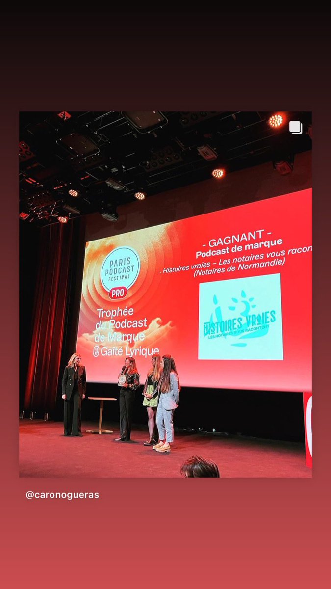 CaroNogueras's tweet photo. Histoires vraies les notaires vous racontent C’est l’histoire d’un #podcast auquel personne ne croyait et qui arrive au plus haut ! Merci au jury du @PodcastParis et @CB_News merci aux #notaires de la cour d’appel de #caen de m’avoir livré ces secrets de famille https://t.co/yfwg4yugYI