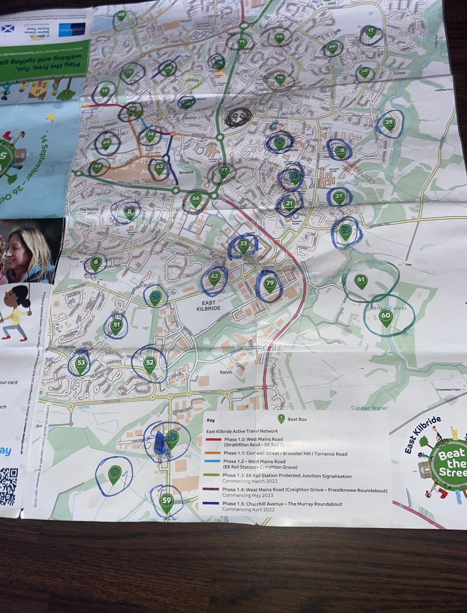 DebsHill1's tweet photo. Out getting the last few @BTSEastKilbride boxes on this side of the map, the rain didn’t stop us. Managed to get the final award too! Box 1 was a tricky one but we found it. Lots of points for @1Halfmerke @HalfmerkePS 106 miles covered 👏🏻 https://t.co/MYAjNqycEi