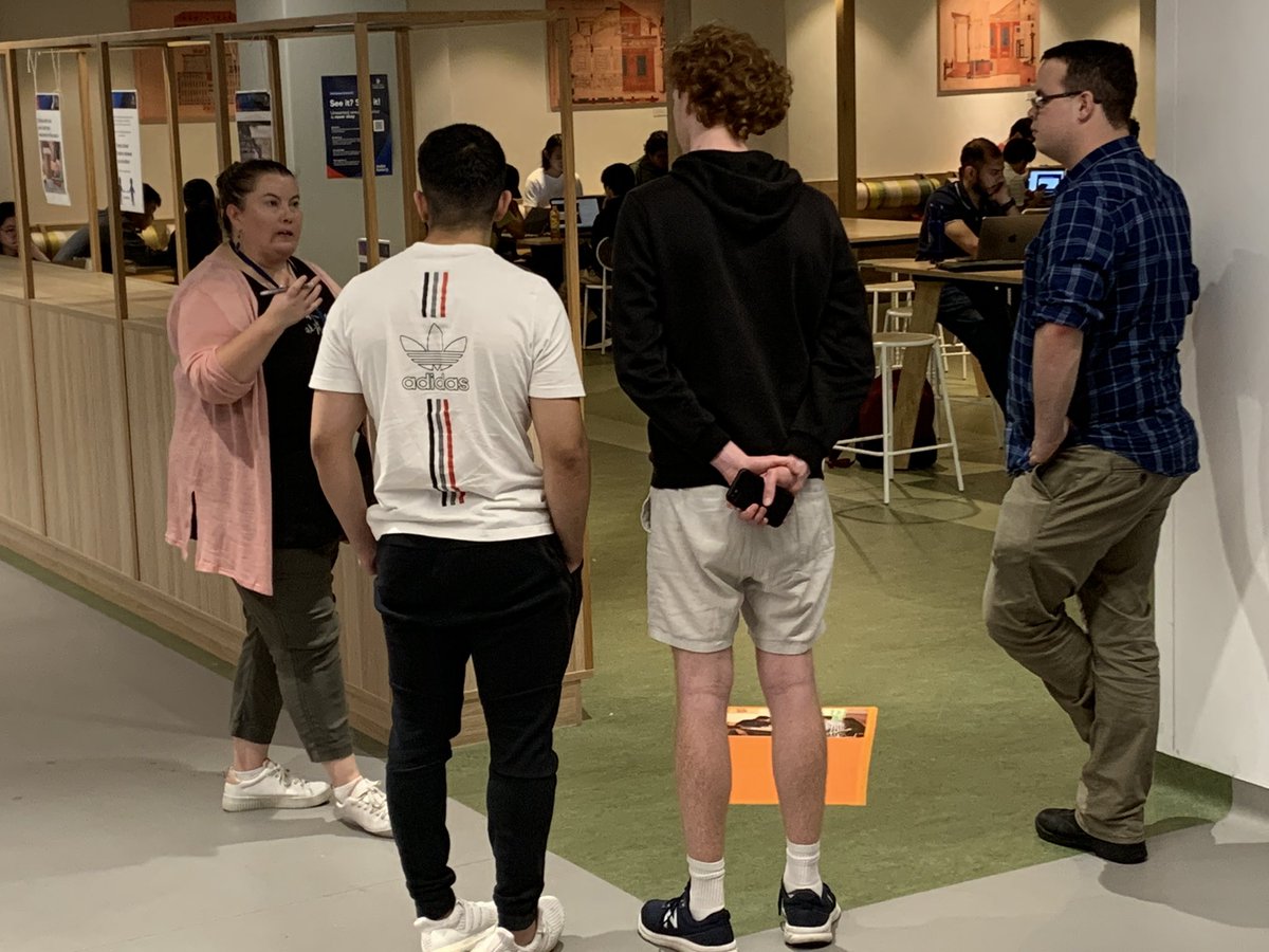 andypriestner's tweet image. These Aussie library staff really know how to prototype! Today at @uofalib - ingenious explorations of wayfinding apps &amp;amp; decals, and staff visibility #uxtour #Adelaide