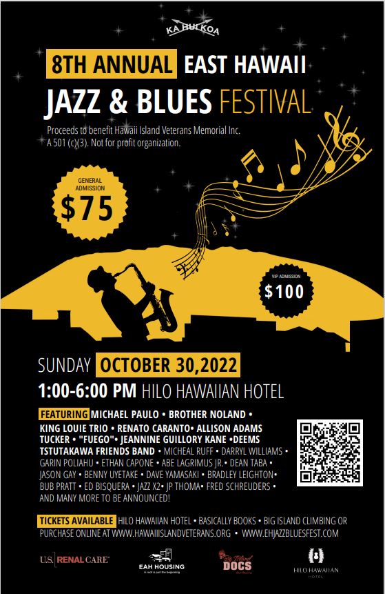 Jexstatic's tweet photo. Great music event in Hilo - 8th annual East Hawaii Jazz &amp; Blues Festival. Get tix at https://t.co/j4BAOXrZca  #event #music #Hilo #Oct30 #jazz #blues https://t.co/WYwMSHNA8u