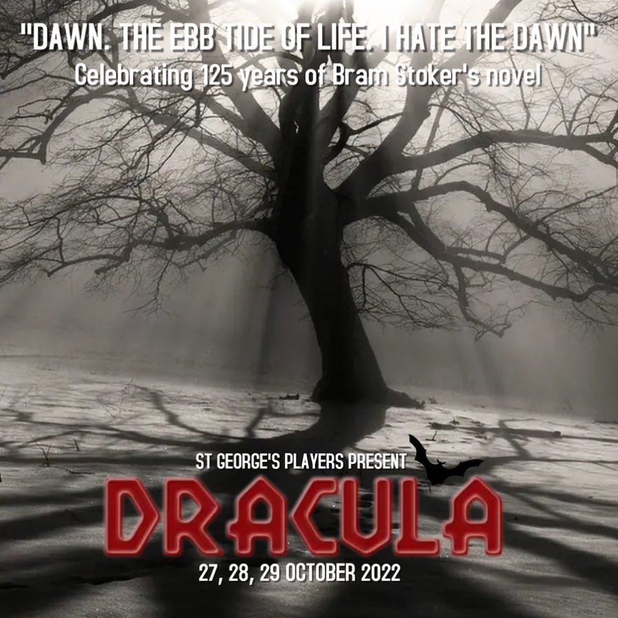 Just a week to curtain up… #halloweeniscoming and so is #Dracula. Join @StGsPlayers for our #Autumn show. 27,28&29 Oct, 8pm. Tickets selling fast ticketsource.co.uk/st-georges-pla… @DramaGroups @DracSoc @Rise_cafe @WeAreLewisham @HorrorSociety #se23 #se4 #se6 @CroftonParkLife