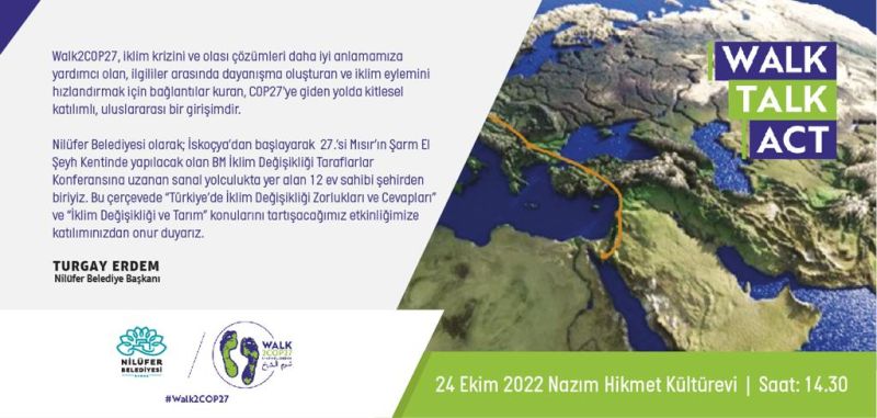 #Walk2COP27 Türkiye Yerel Etkinliği,  24 Ekim 2022’de Nilüfer Belediyesi’nin ev sahipliğinde düzenlenecek.
solar.ist/walk2cop27-tur… <a href="/NiluferBel/">Nilüfer Belediyesi</a> <a href="/Walk2Cop27/">Walk2COP27</a> <a href="/YaseminSomuncu/">Yasemin Somuncu</a> <a href="/SolaristTR/">Solarist</a> <a href="/GunderSolar/">GÜNDER</a>
