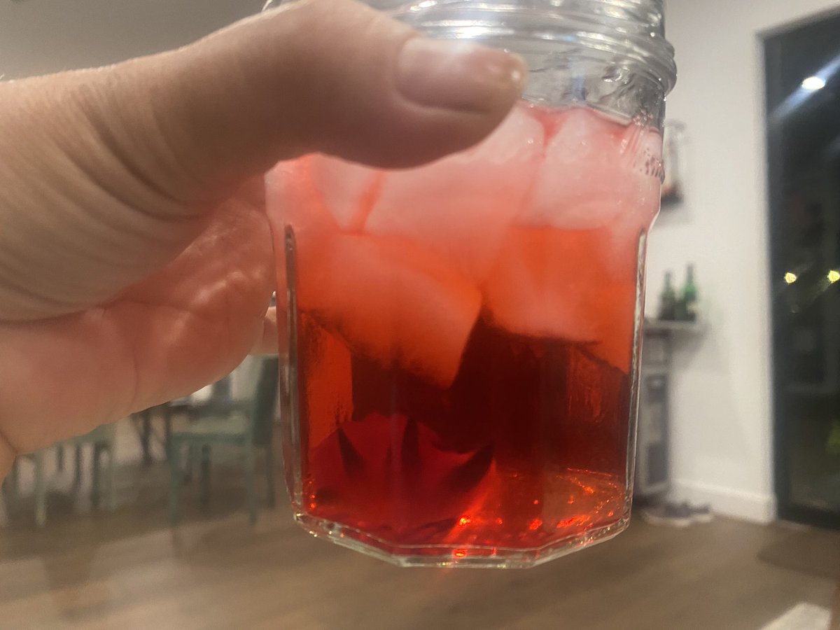 I picked &amp; made a hibiscus syrup this morning. Stuck the thing in the fridge. Came home tonight after work/event/traffic &amp; made myself a cocktail. 

There’s no Tiktok video involved though. 🤣