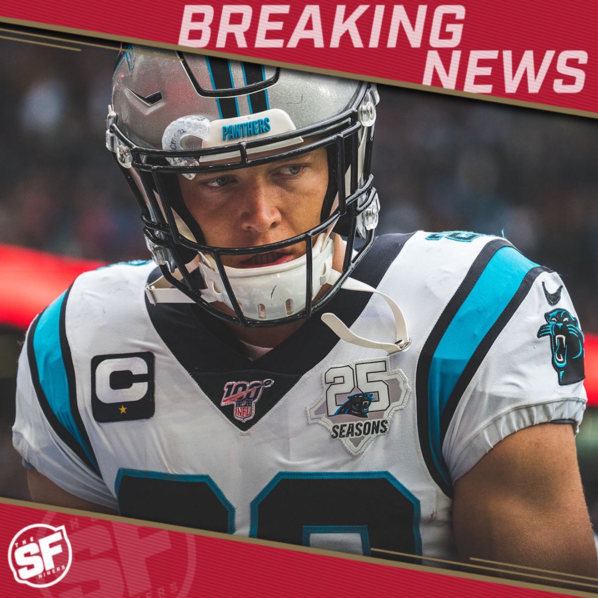 TheSFNiners's tweet photo. The #49ers have traded for Panthers RB Christian McCaffrey, per @AdamSchefter https://t.co/kLBACw37fs