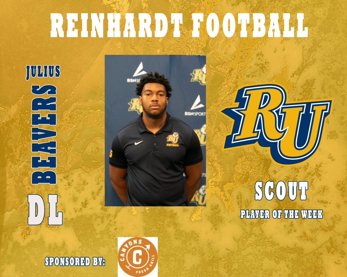 ReinhardtFB's tweet photo. OL, DL, and Scout players of the week for our game vs. Bluefield! #PTP #ReinhardtFootball #PayThePrice https://t.co/pG1q7FBdnx