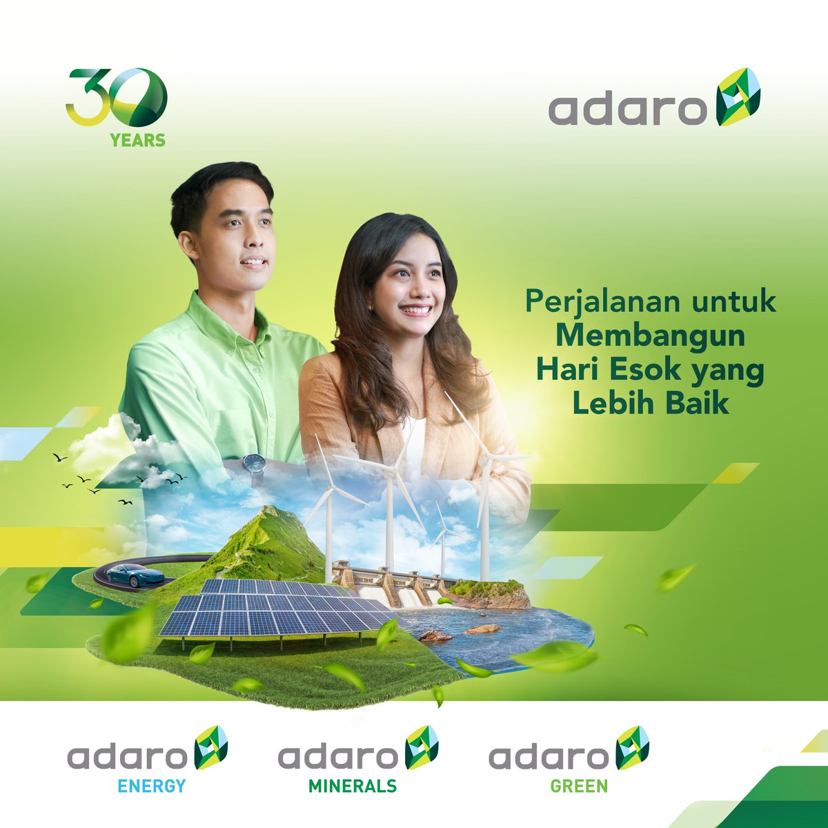 KompasTV's tweet photo. Menandai 30 tahun perjalanan, bisnis Adaro bertransformasi menjadi tiga pilar; Adaro Energy, Adaro Minerals, dan Adaro Green Transformasi ini sebagai wujud komitmen Adaro mendukung transisi energi di Indonesia. 

#Adaro30 #AdaroEnergy #EnergyForChange https://t.co/Q3h9cwlvfu