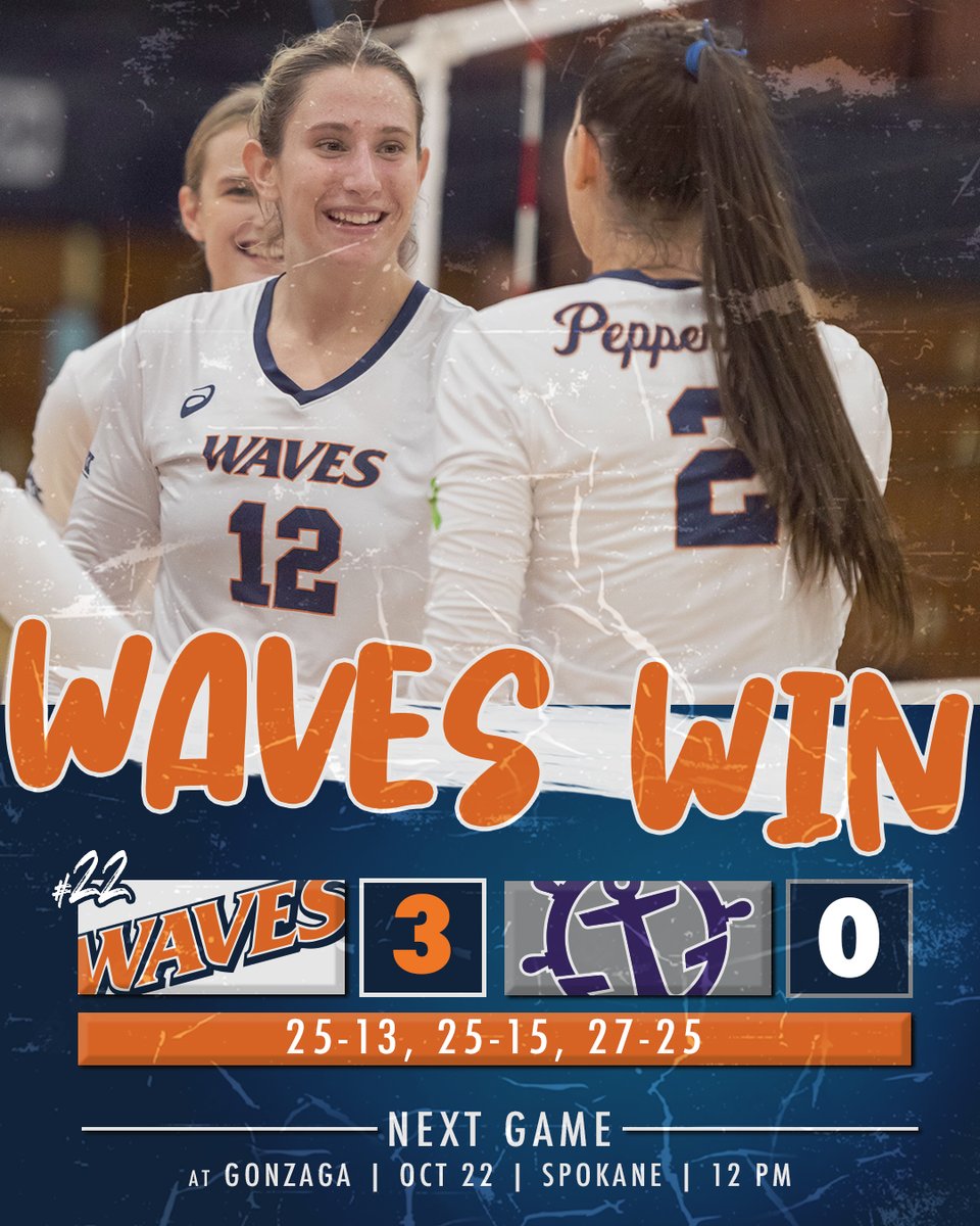 PepperdineWVB's tweet photo. #WavesWin
An exciting finale for the Waves after Portland ties it at 25's .. but an #AsicsAce from #EmilyHellmuth seals the deal for a Pepperdine victory!
#WavesUp https://t.co/pwVigG8DMs