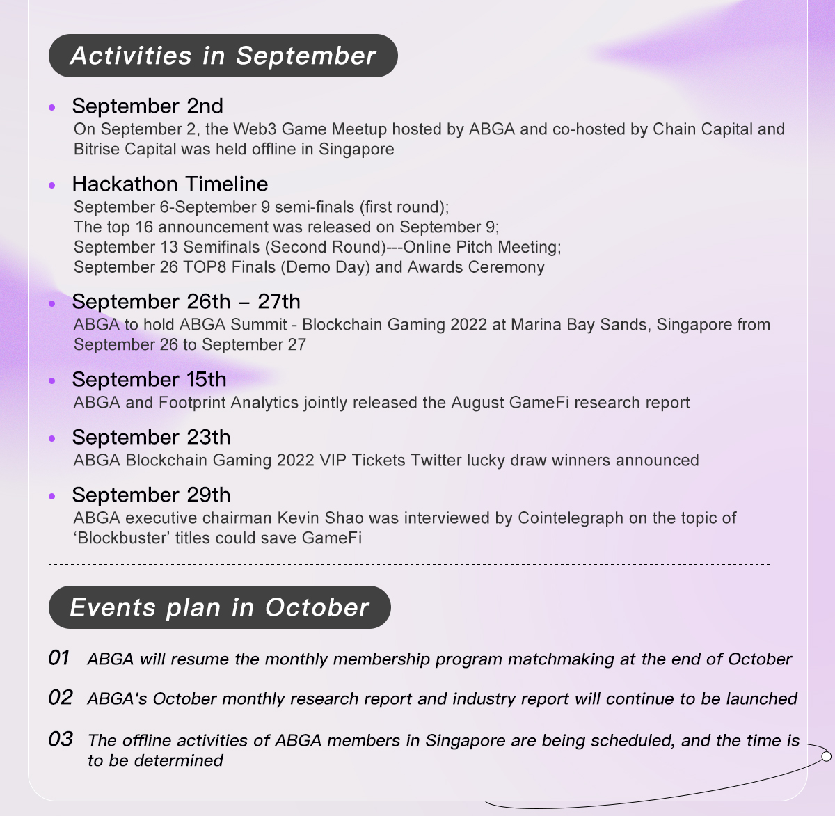 ABGA_Global's tweet photo. #ABGA August &amp; September Report 👇

What we are doing/Activities/New Members/Event plan

Members Chronicle For August &amp; September👇
🔗：https://t.co/WqtYlaz2eW
🔗：https://t.co/QhPkGQzugX https://t.co/PACipQreQV