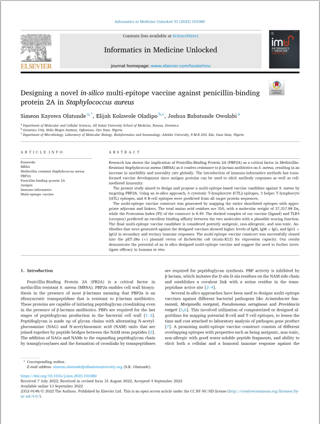 Dr Simeon Kayowa Olatunde (PhD) tweet media