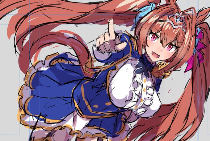 フリル周りも手直し進んだけど、何気に髪も結構描き変えていたり。 