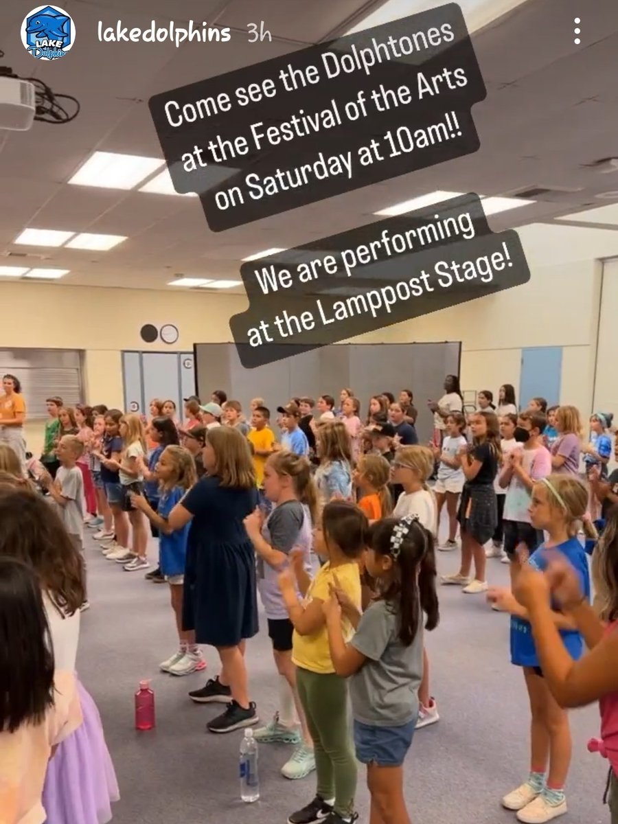 Lake families: our fabulous Dolphtones are performing at 10am at the Festival of the Arts on Saturday! We would love to see you there! 🎶 💙🐬#golakedolphins #community #music #arts #festival