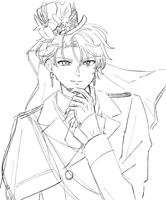 衣装も髪型もよくわからないまま描いたらくがき 