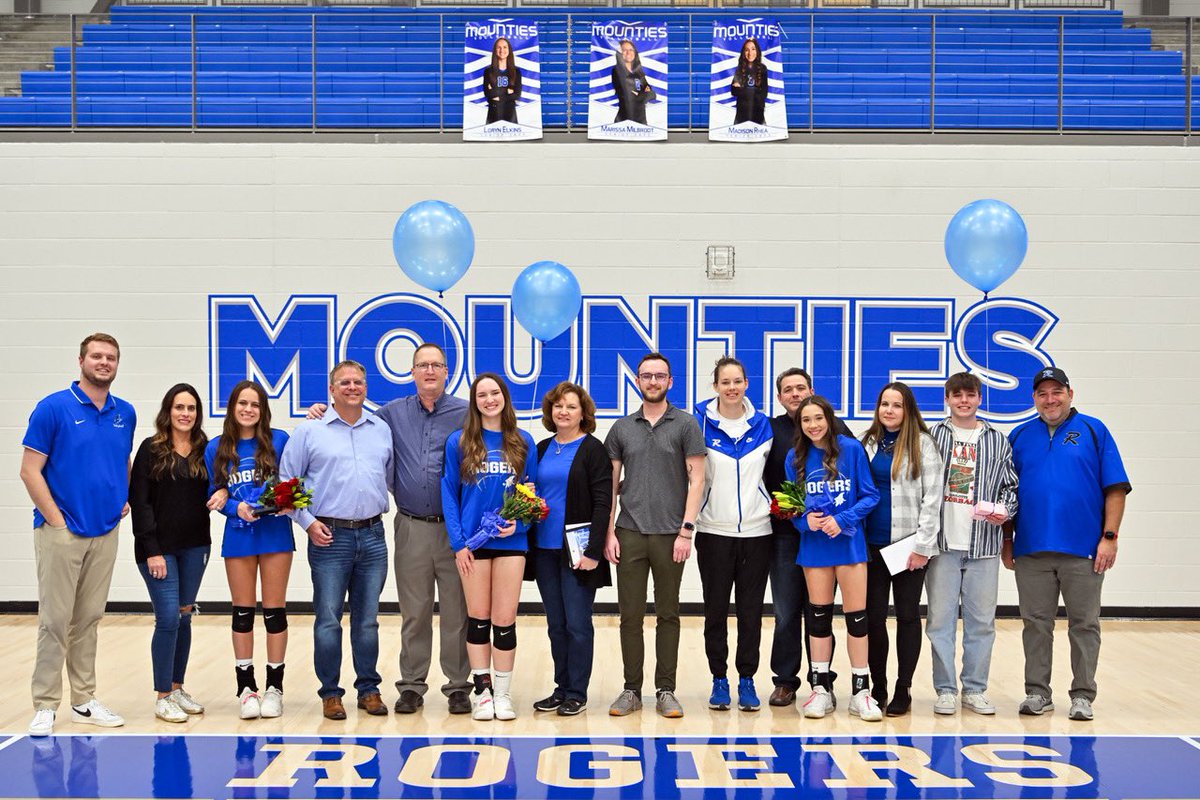 Mountie_VB's tweet photo. What a great night to celebrate our Seniors. These three girls have shown great leadership throughout their years here at RHS. They compete hard, set an example, and succeed in so many aspects of life. We are thankful for everything they’ve done for our program! Thank you Seniors https://t.co/ZNhtHB3rhz