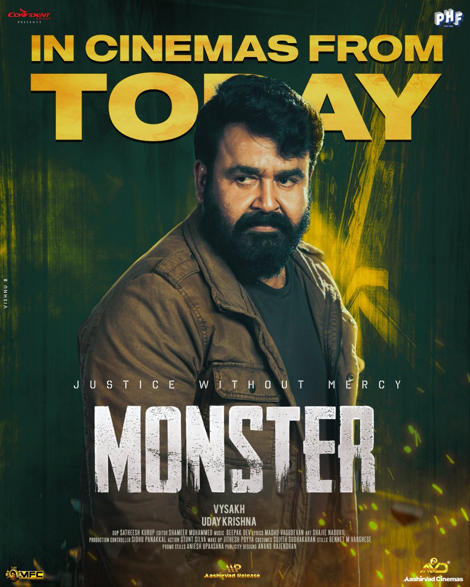 amoe_official's tweet photo. In Cinemas From Today ❤️
#Monster @Mohanlal
#MonsterFromToday https://t.co/OczpvB40wl