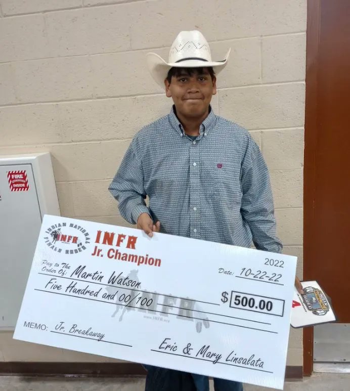 Congratulations to Gene Watson (Chippewa/Cree) who won the 2022 Indian Nationals Junior Rodeo Jr. Breakaway Championship this week in Las Vegas, Nevada.
#NativePreps #Chippewa #Cree