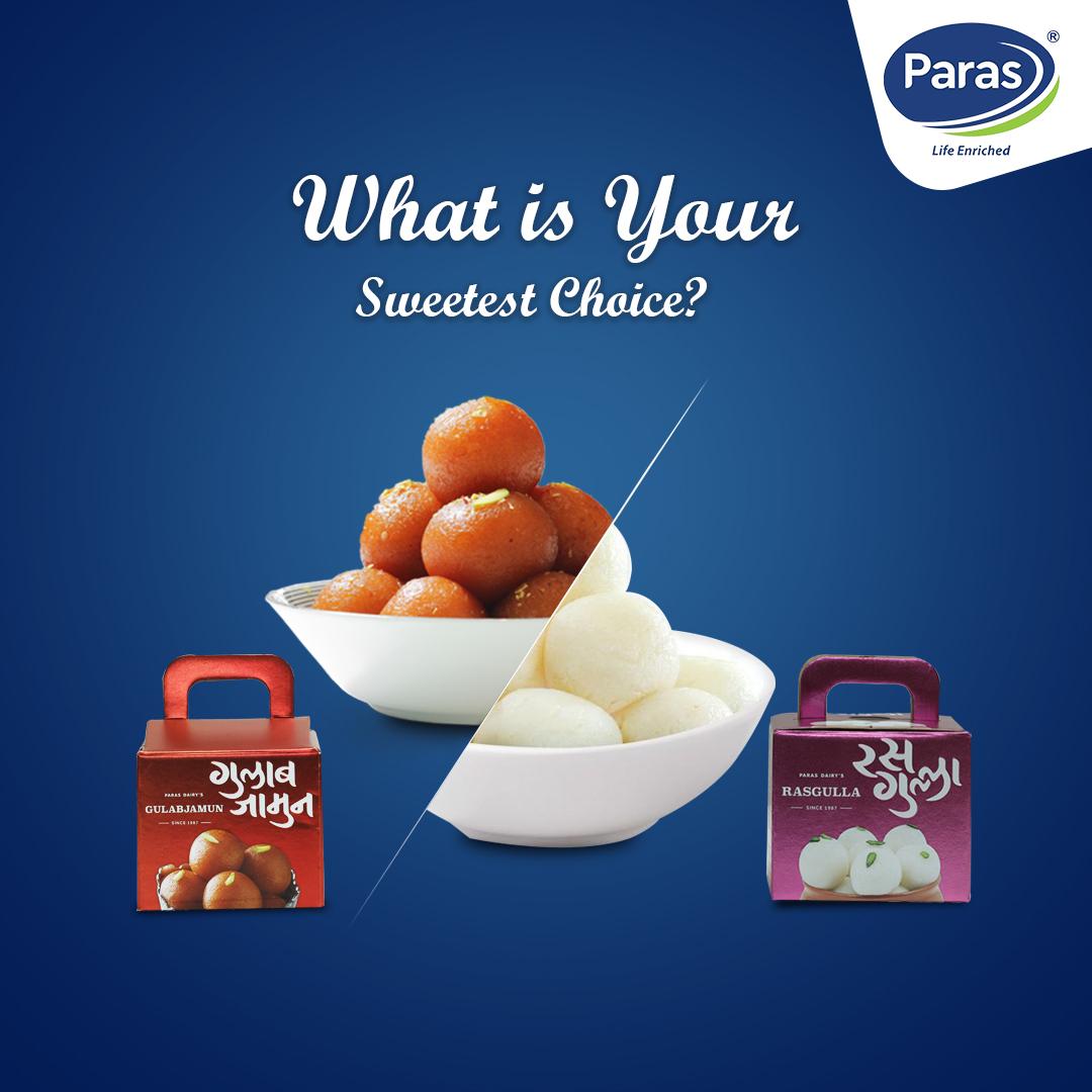 MilkkParas's tweet photo. The most difficult choice ever is to pick between the yummy Paras Gulab Jamun and Rasgulla!!

Let us know your choice in the comments below.
.
.
.
#parassweets #sweets #gulabjamun #rasgulla https://t.co/IAy7J2LPNq
