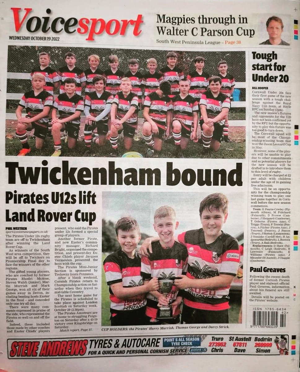 Sam Strick (@samstrick22) on Twitter photo One for the scrapbook. #pirates #penzanceandnewlynrfc #landrovercup #exeterchiefs #premiershipcup #rugby One for the scrapbook. #pirates #penzanceandnewlynrfc #landrovercup #exeterchiefs #premiershipcup #rugby