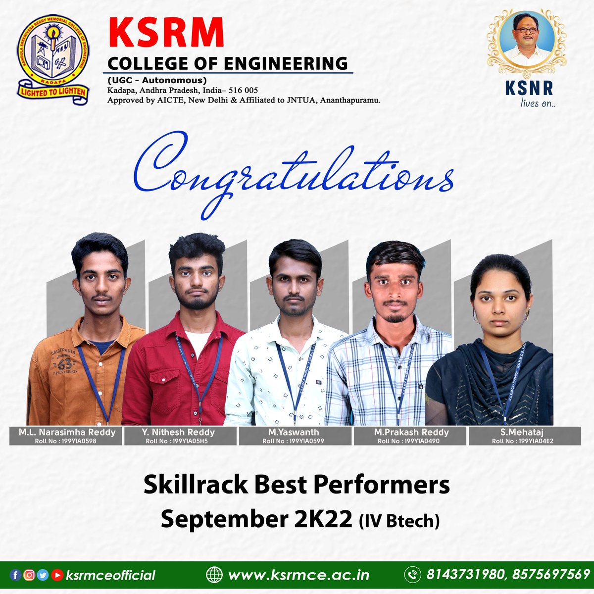 ksrmceofficial's tweet photo. #skillrack #skillrackchallenge #skillrackbestperformers #skillracktest #ksrmskillrack #ksrm #ksrmce #kandulagroups #engineering #kadapa #aicte #jntua #IntiativesofMHRD #ugc #iic https://t.co/KuyxDbJ1nK
