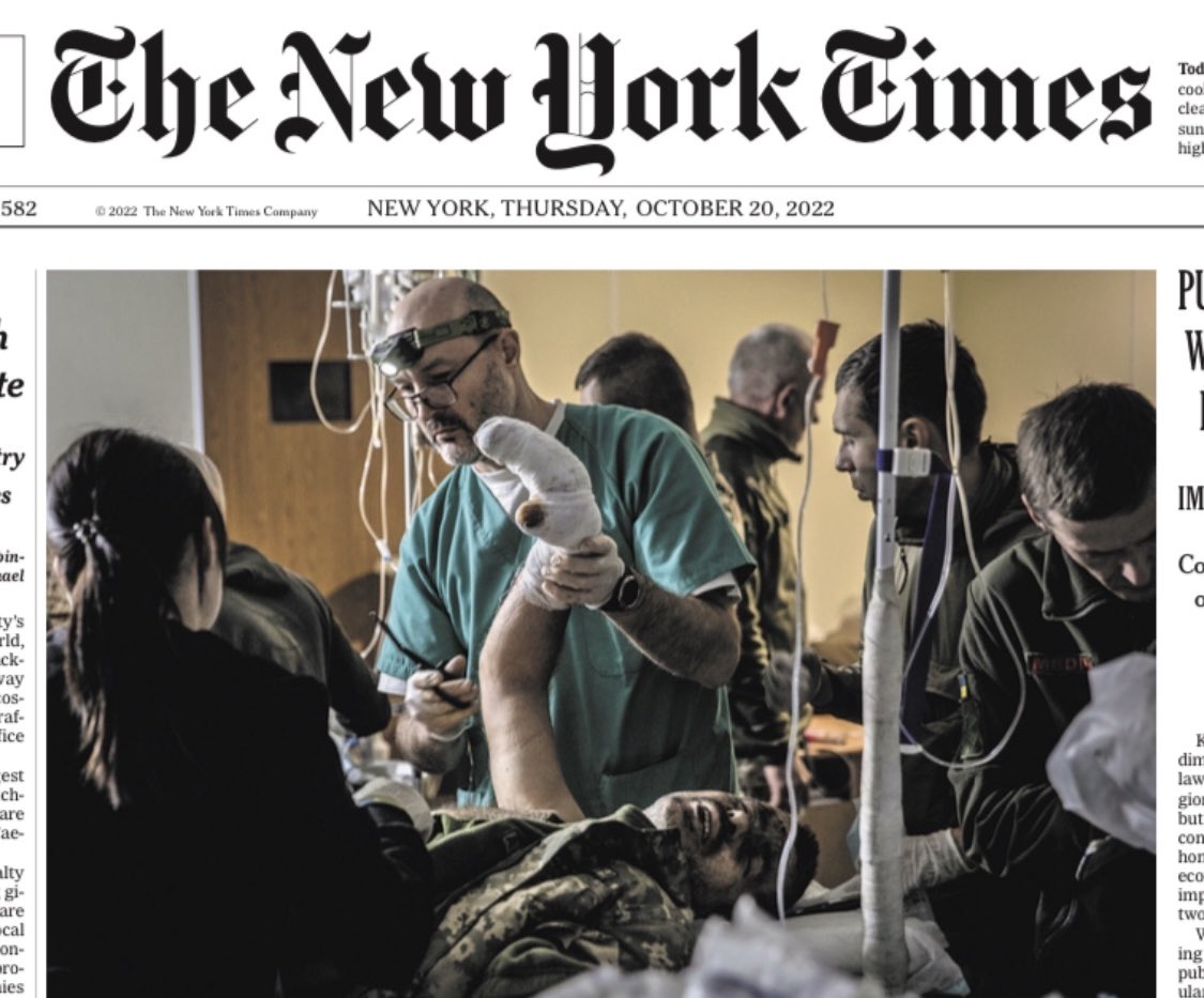 Latest for @nytimes on a combat clinic treating the war wounded on the front line in the eastern Ukrainian city of Bakhmut: nytimes.com/live/2022/10/2…