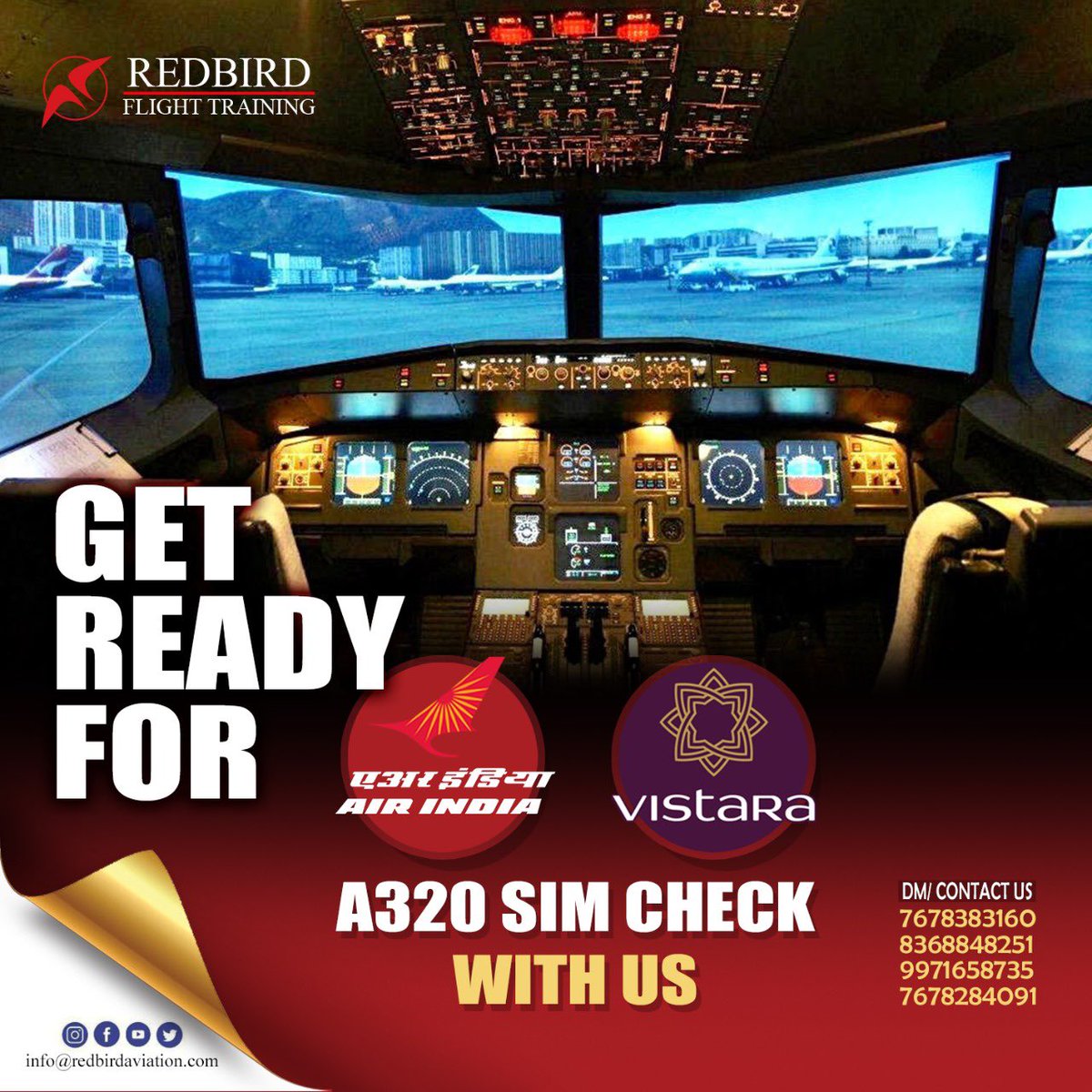 RedBirdAviation's tweet photo. Airline results out??
Worried about your sim check??
WE HAVE YOU COVERED✈️✈️

Contact us in the numbers given in this post and book your slot 👇🏻👇🏻

#simulator #airbus #A320 #simcheck #airlineprep #redbirdaviation https://t.co/0Y54KEcg2e