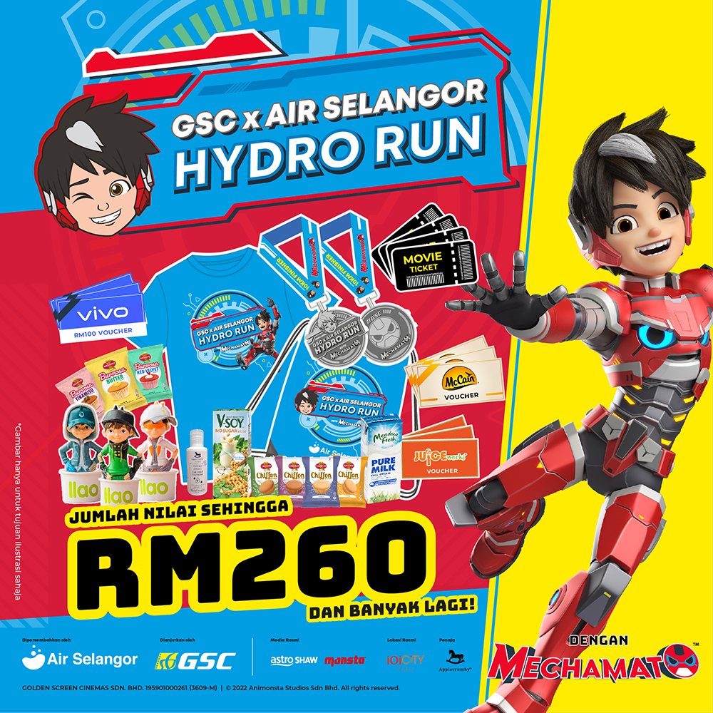 air_selangor's tweet photo. Mari bergembira bersama dengan menyertai GSCxAirSelangorHydroRun pada 26 November 2022 di IOI City Mall, Putrajaya!

#AirSelangor #GSCxAirSelangorHydroRun https://t.co/0NphufvvtG