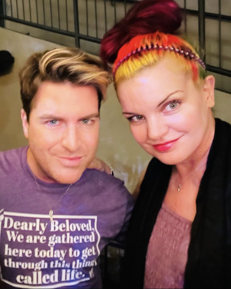 Pauley Perrette (@pauleyp) on Twitter photo Me and a kitten then
Me and <a href="/joey_jsf/">Joey Jsf</a> 
All in purple for #SpiritDay Me and a kitten then
Me and <a href="/joey_jsf/">Joey Jsf</a> 
All in purple for #SpiritDay