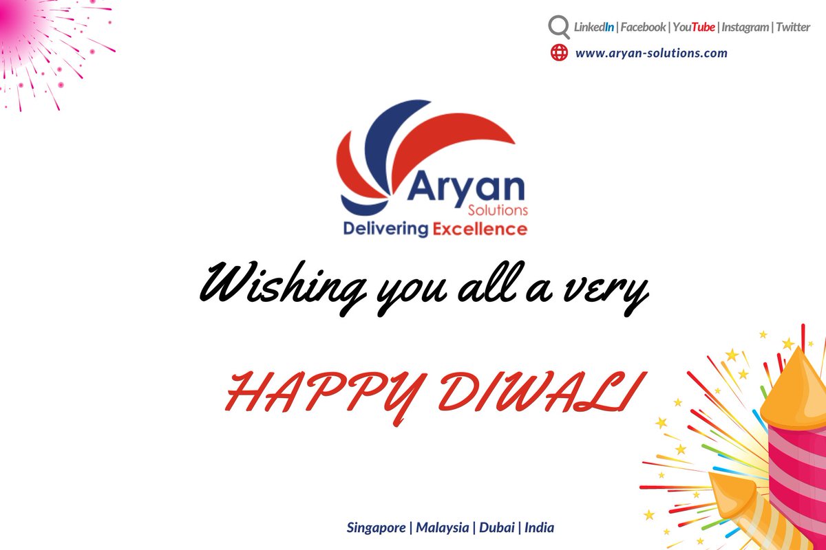 This Diwali, may you be blessed with an abundance of love and wealth. 

HAPPY DIWALI EVERYONE... :)

Contact us Now to know more:
mail@aryan-solutions.com
aryan-solutions.com
#aryansolution #itrecruitment  #singapore #malaysia #dubai #india #linkedinconnection #diwali2022