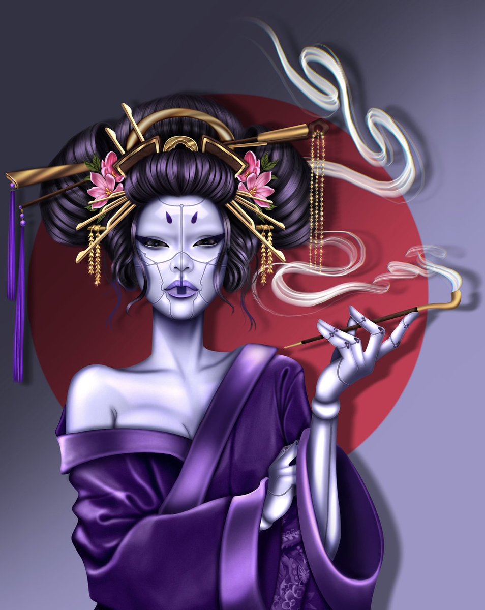 GM #NFTFam 💋😻 Gorgeous Friday🔥 mine today is in Japanese style 🌸  #art_grimmm
0.1 eth on #opensea 😈
Link ⬇️