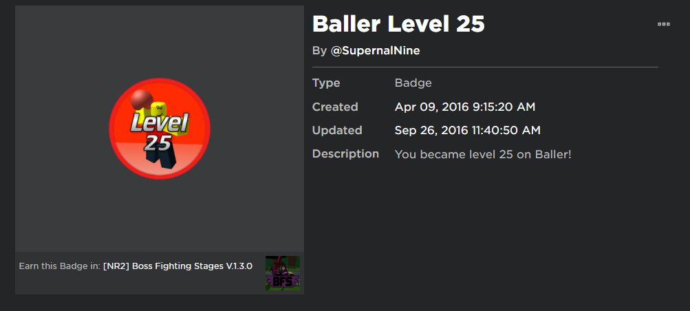 Baller Level 25 - Roblox