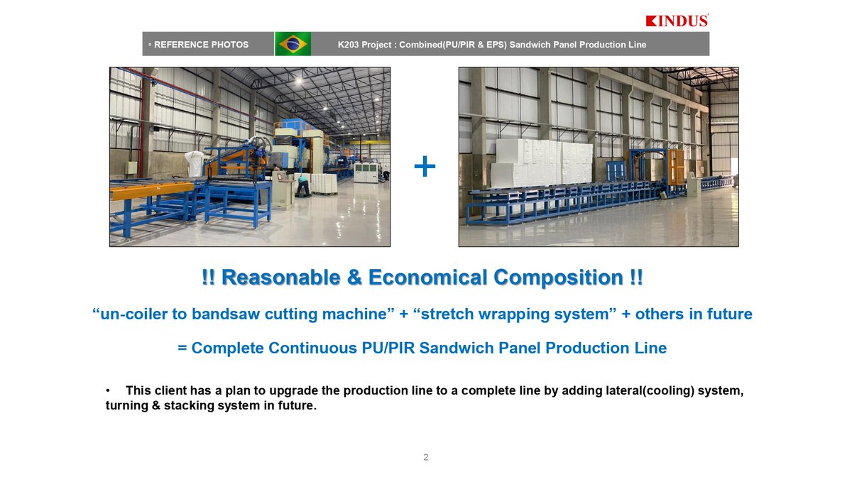KindusKorea's tweet photo. I would like to introduce about the 'Combined(#EPS &amp; #PIR) #Sandwich #Panel #Production #Line' we supplied to #Brazilian client recently;

Website : https://t.co/yTpxeoKu9W
YouTube : https://t.co/3oAnQnF3Pb https://t.co/Twkv8XV6We
