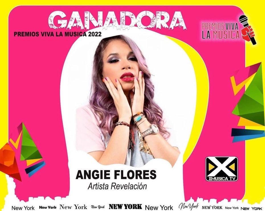 FARÁNDULA: La cantante hondureña, Angie Flores, resultó ganadora en la categoría “Artista Revelación” de los premios Viva La Música 2022 que se entregan en Nueva York, Estados Unidos.