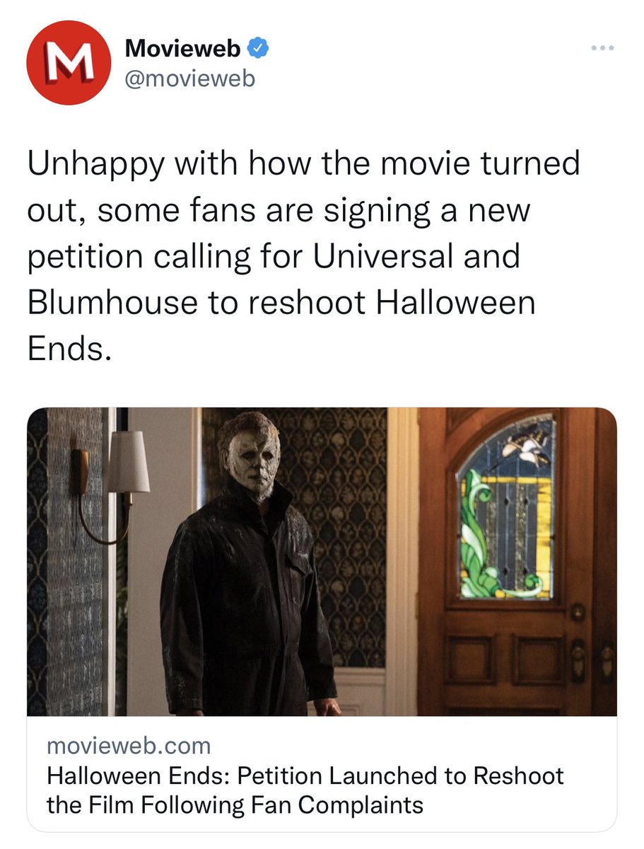 joerussotweets's tweet photo. It’s called HALLOWEEN ENDS not HALLOWEEN: DO IT AGAIN. https://t.co/GYZpJMHtso