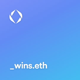 _wins bought for 0.01 ETH on ens.vision #ENS #ensdomains #EnsNames

ens.vision/name/_wins