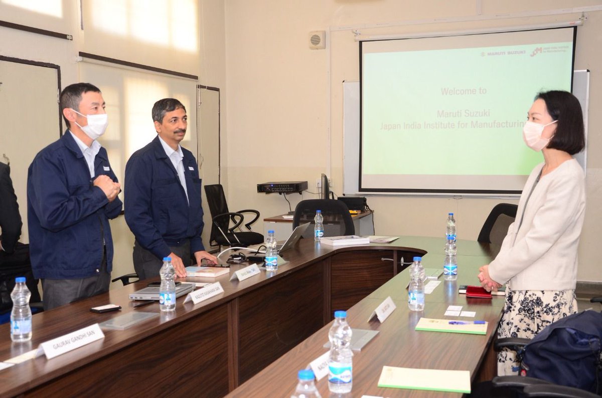 Team Maruti Suzuki was honoured to welcome Ms OHTA Mineko, Director <a href="/METI_JPN/">METI, Japan</a>, to its Japan India Institute for Manufacturing (JIM), Uncha Majra in Haryana. JIM creates a pool of high quality skilled manpower for manufacturing in India. #SkillIndia