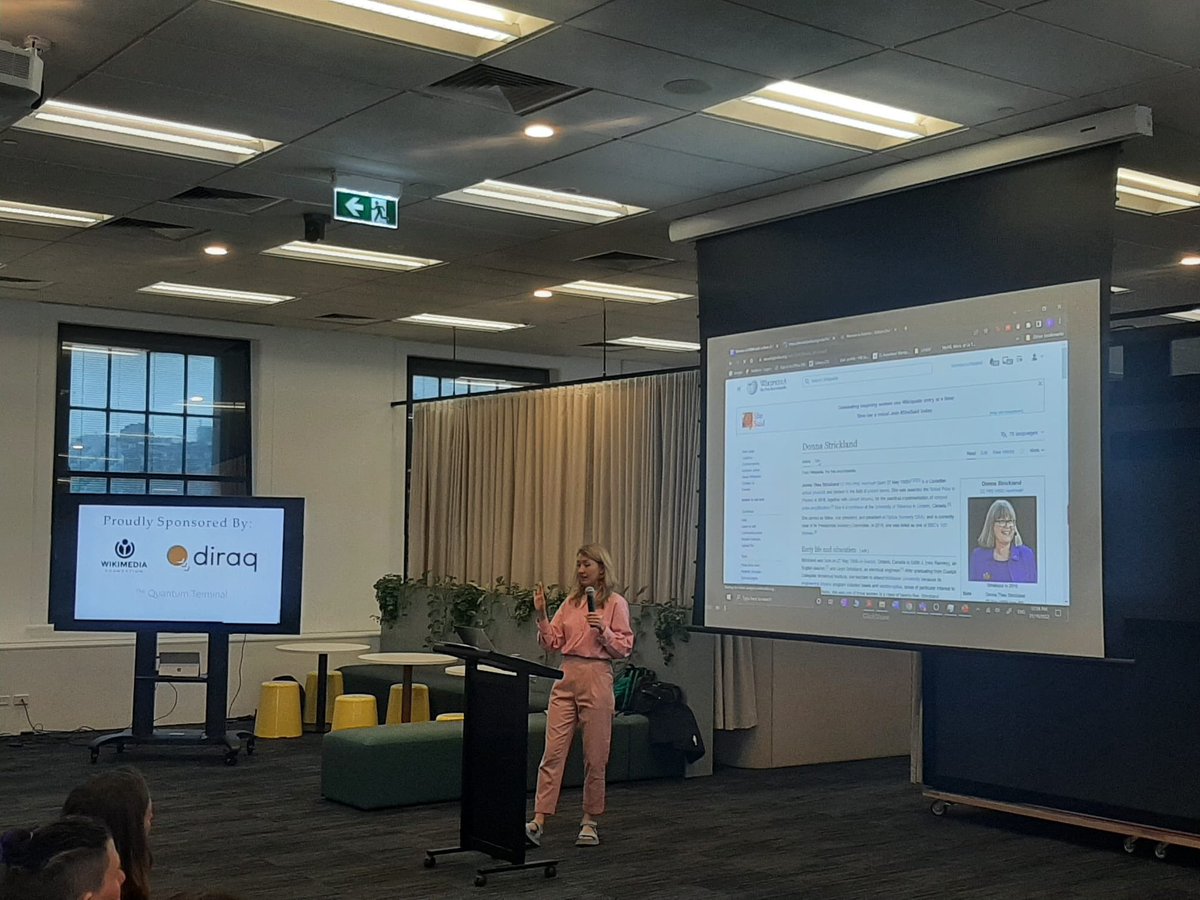diraq (@diraqqc) on Twitter photo <a href="/CaddieBrain/">Caddie Brain</a> talking about women and minorities in Wikipedia bios - thanks for coming to the edit-a-thon! #stem #quantum <a href="/CaddieBrain/">Caddie Brain</a> talking about women and minorities in Wikipedia bios - thanks for coming to the edit-a-thon! #stem #quantum