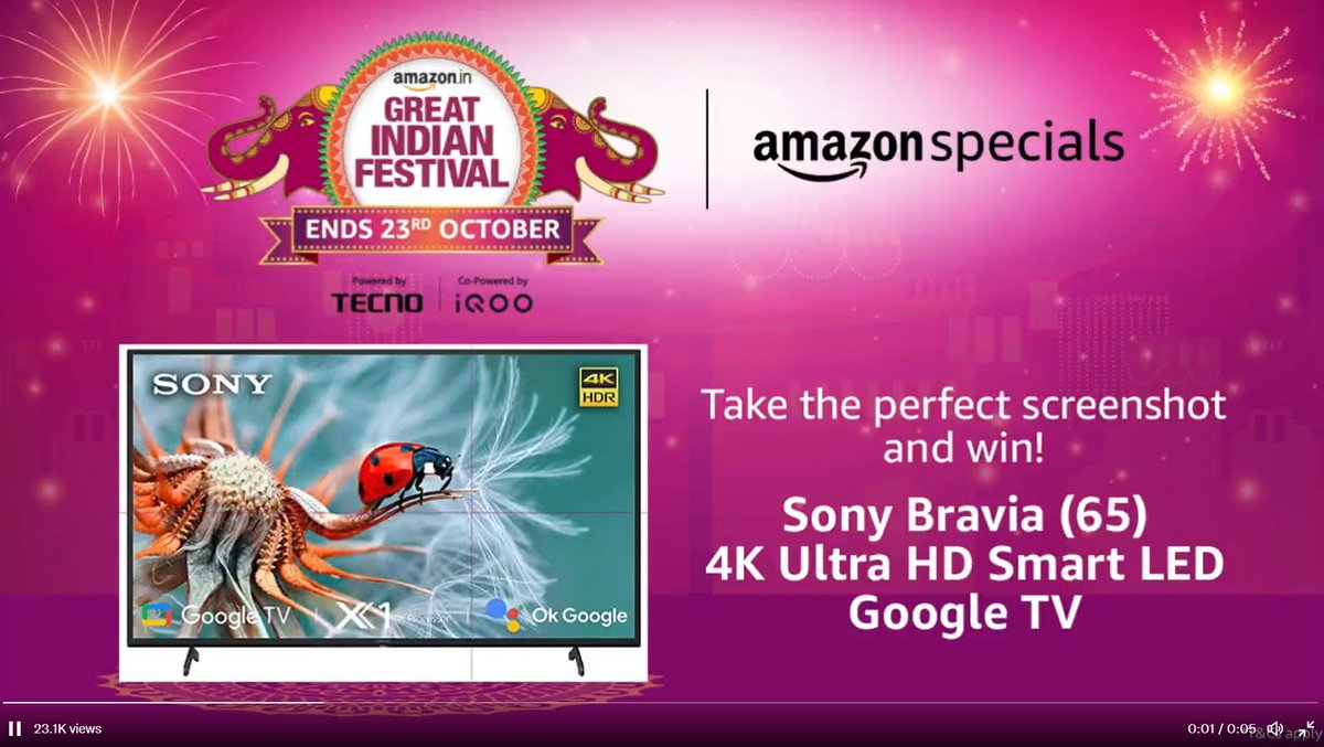 itwtmytwt's tweet photo. @amazonIN Here is my entry for perfect screenshot.

#SonyBravia4KUltraHDOnAmazonSpecials #AmazonGreatIndianFestival @amazonIN https://t.co/WMZ6d0YFAq