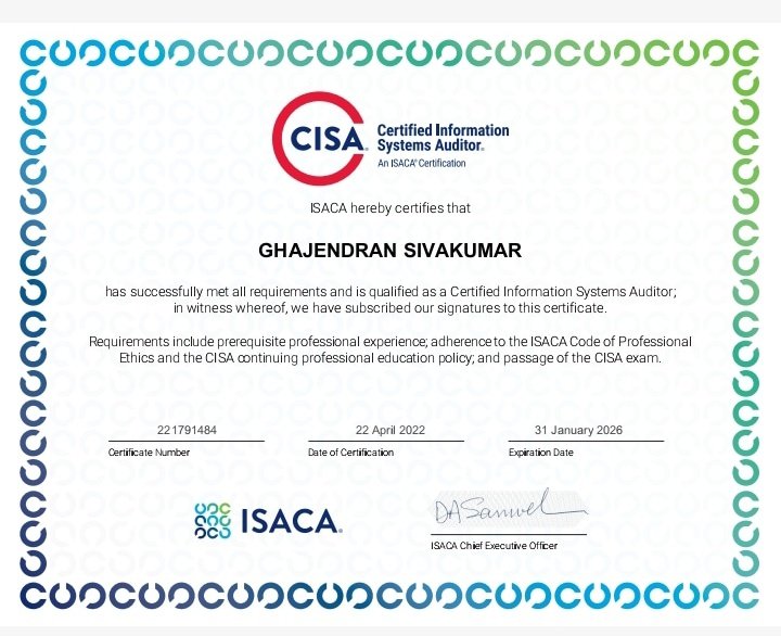 APCLearningSolu's tweet image. Congratulations Gajendra you have successfully passed CISA Exam
#CISA #cisaexam #cisatraining #cisaexamprepcourse #cisaonlinetraining #cisaexamstudy #cisaexamdumps #cisaexampass #cisaatfirstattempt #cisaonlinetraining #cisaclassroomtraining #cisabestinstructor #cisarealtimetrain