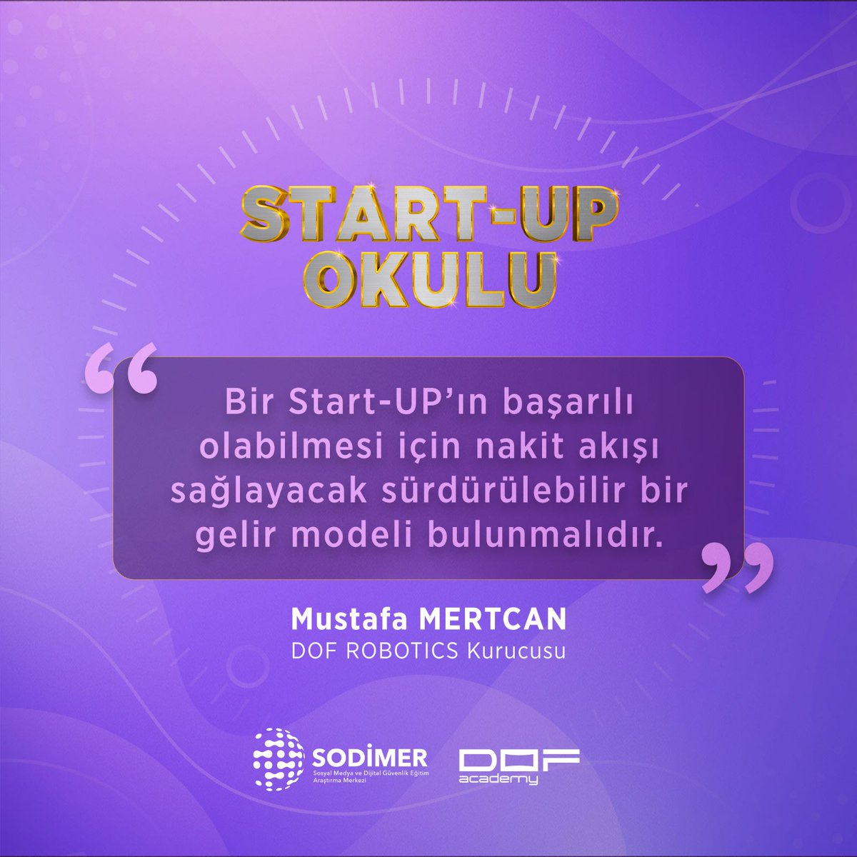 Bir StartUp nasıl başarılı olur?

#dof #sodimer #startup #girisimcilik
