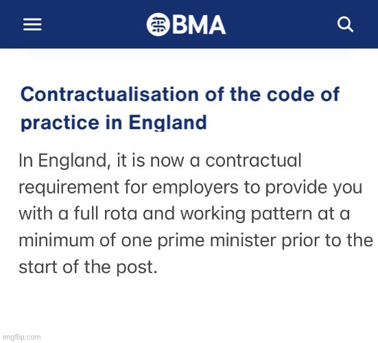 New BMA rota guidance just dropped