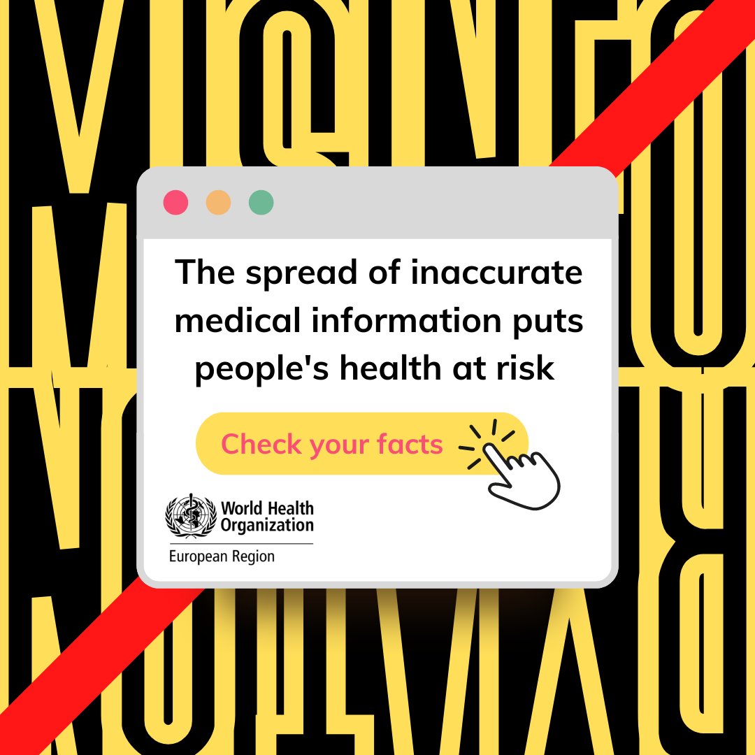 Misinformation related to NCDs, such as cancer, diabetes and CVD, can lead to: 👉 Harmful dietary choices and alcohol consumption 👉 Incorrect diagnosis 👉 Self-medication 👉 Abandonment of treatment