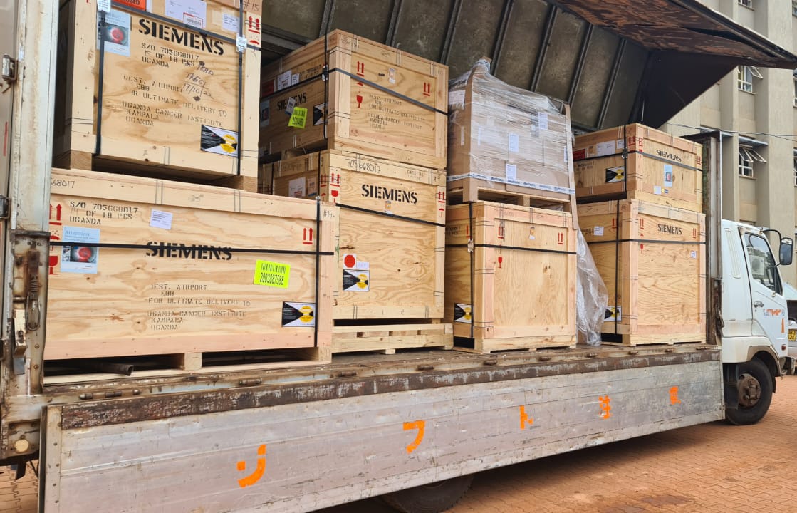 Just In: Spect CT has arrived, awaiting offloading and installation. The first of it's kind in the East Africa region. 
Towards betterment of our services.
#FightCancerUg 
#BreastCancerAwarenessMonth