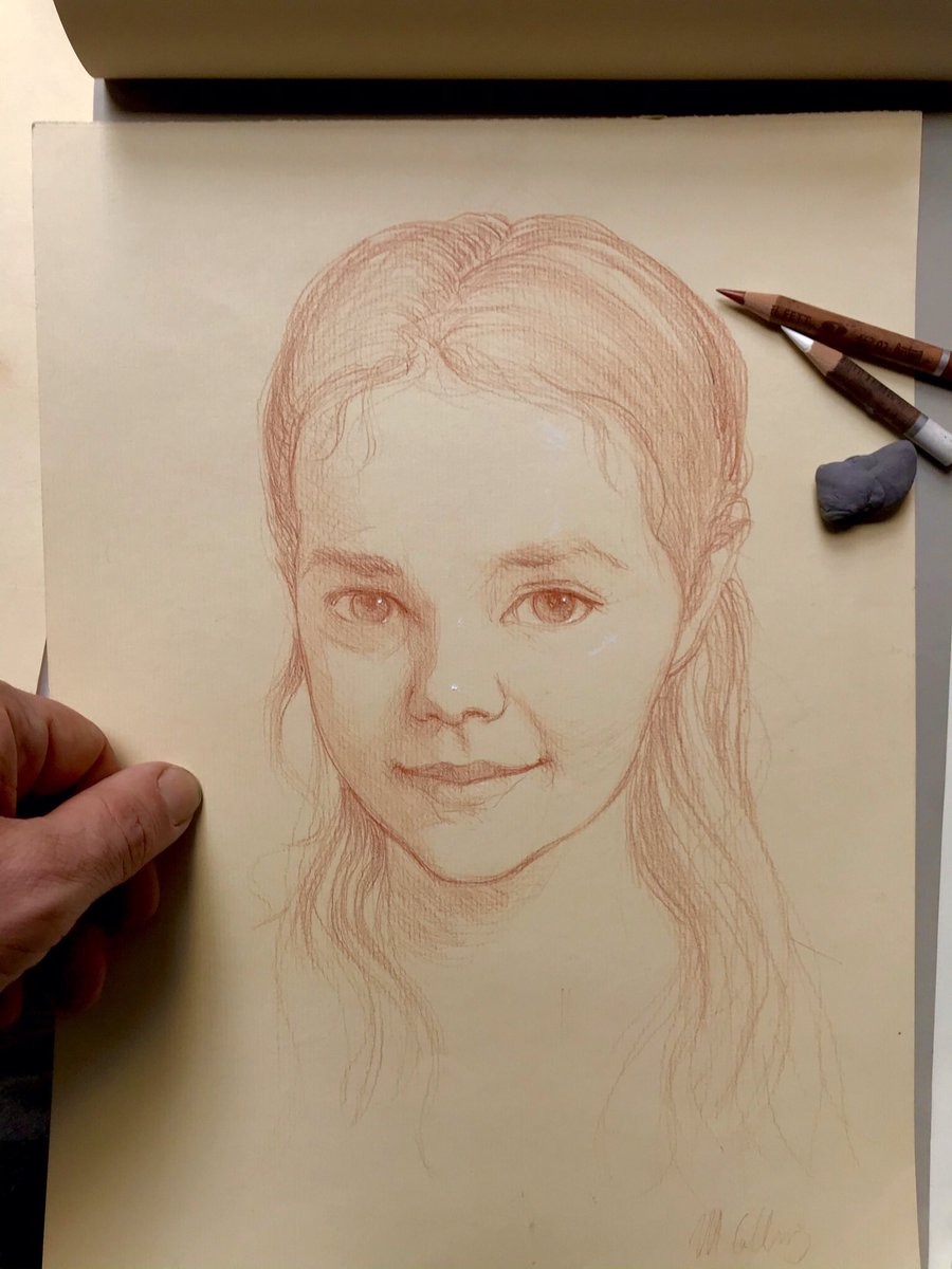 A preparatory study for a portrait commission #drawing #portraitdrawing #sanguine #classicart