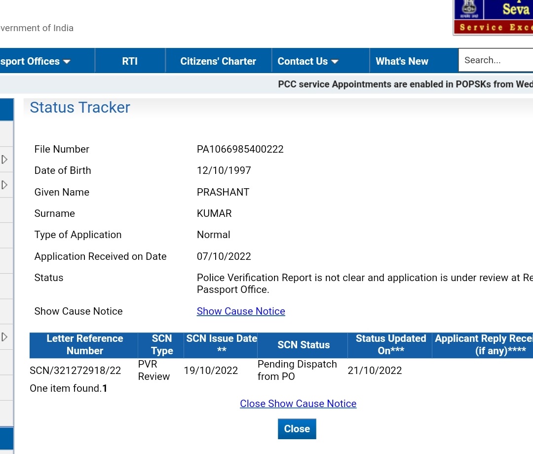 prashant5292's tweet photo. @rpopatna @passportsevamea 
Dear sir
I ( Prashant Kumar, File Number- PA1066985400222) want to say my file was sent back to rpo without police verification after that i went 3 times to rpo for enquiry there I wrote application letter also gave to rpo office. I need urgent. https://t.co/ZaMZmixJyY