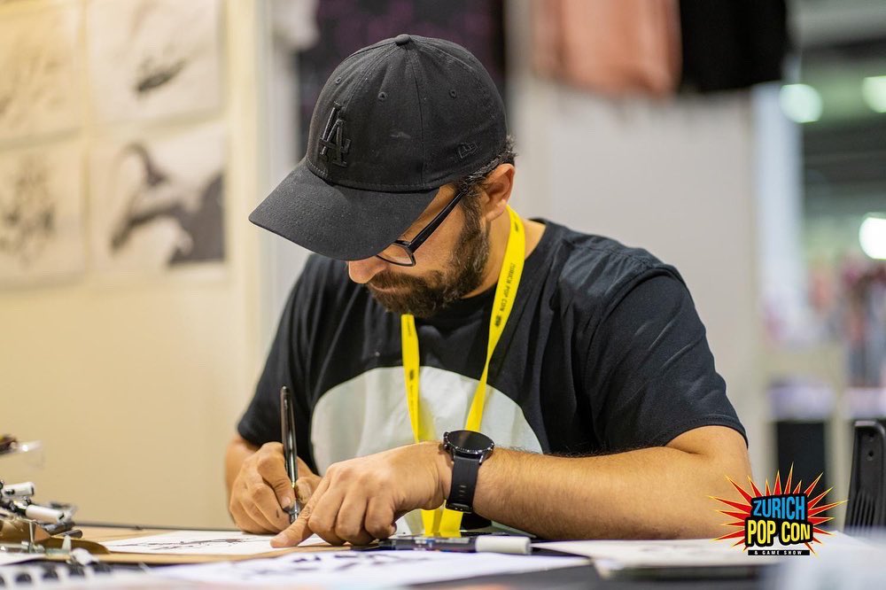 Artstudiobashar's tweet photo. Just found this recently through a friend. It was fun to participate in #züripopcon 2022. Looking forward to be there next year. #zurichpopcon #fantasybasel #swisscomicon #dailysketch #art #dailyinking #basharart #ink #manga #comic #traditionalist #marvelcomics #superhero https://t.co/8QJEGKLcQ1