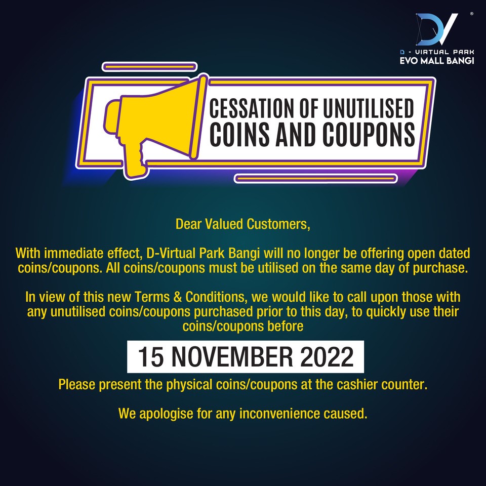 dvpbangi's tweet photo. **IMPORTANT ANNOUNCEMENT**
#dvirtualparkbangi #vr #ar #vrar #virtualreality #augmentedreality #bangi #evomallbangi #announcement https://t.co/jla9vHI7ui