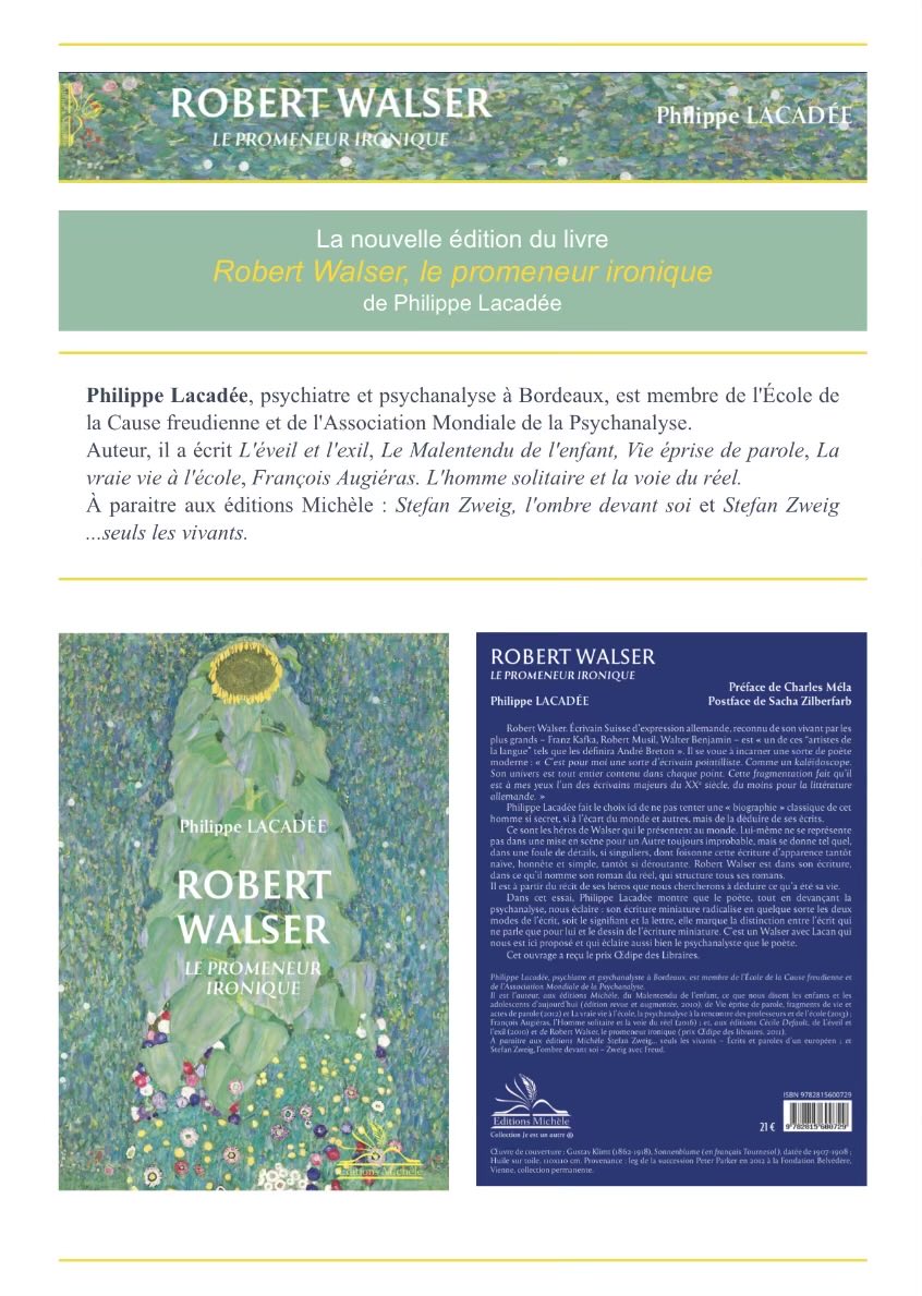 LacadeePhilippe's tweet photo. Parution de la nouvelle édition du Robert Walser Le promeneur ironique https://t.co/i1UXijAO0v