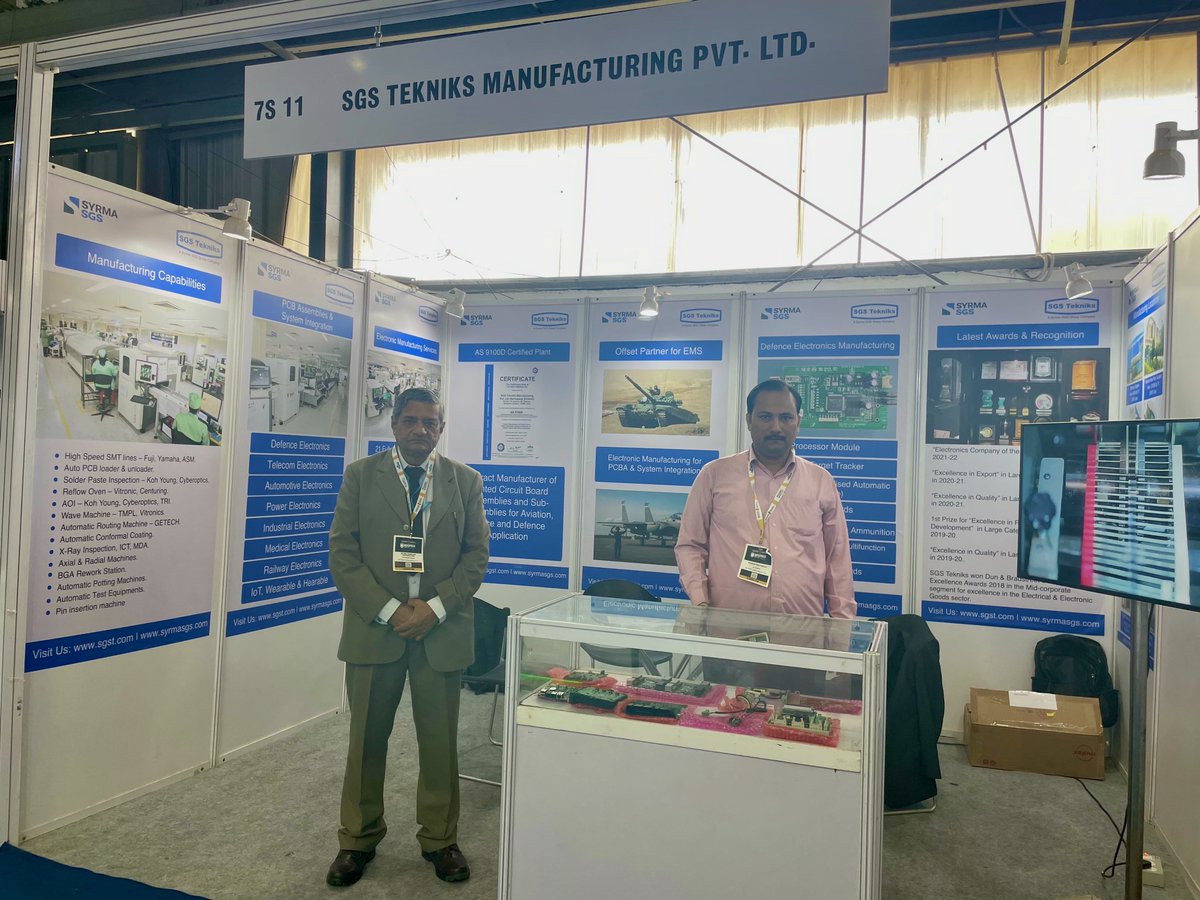 SGSTekniks's tweet photo. Our Stall 7.11, Hall No. 7 in DefExpo 2022 during 18th-22nd October,2022 at Gandhinagar, Gujarat.
#DefExpo #DefExpo2022 #defence
#EMS #PCBA #PCBAssemblies #SGST #SyrmaSGS https://t.co/hi63fn0OzM