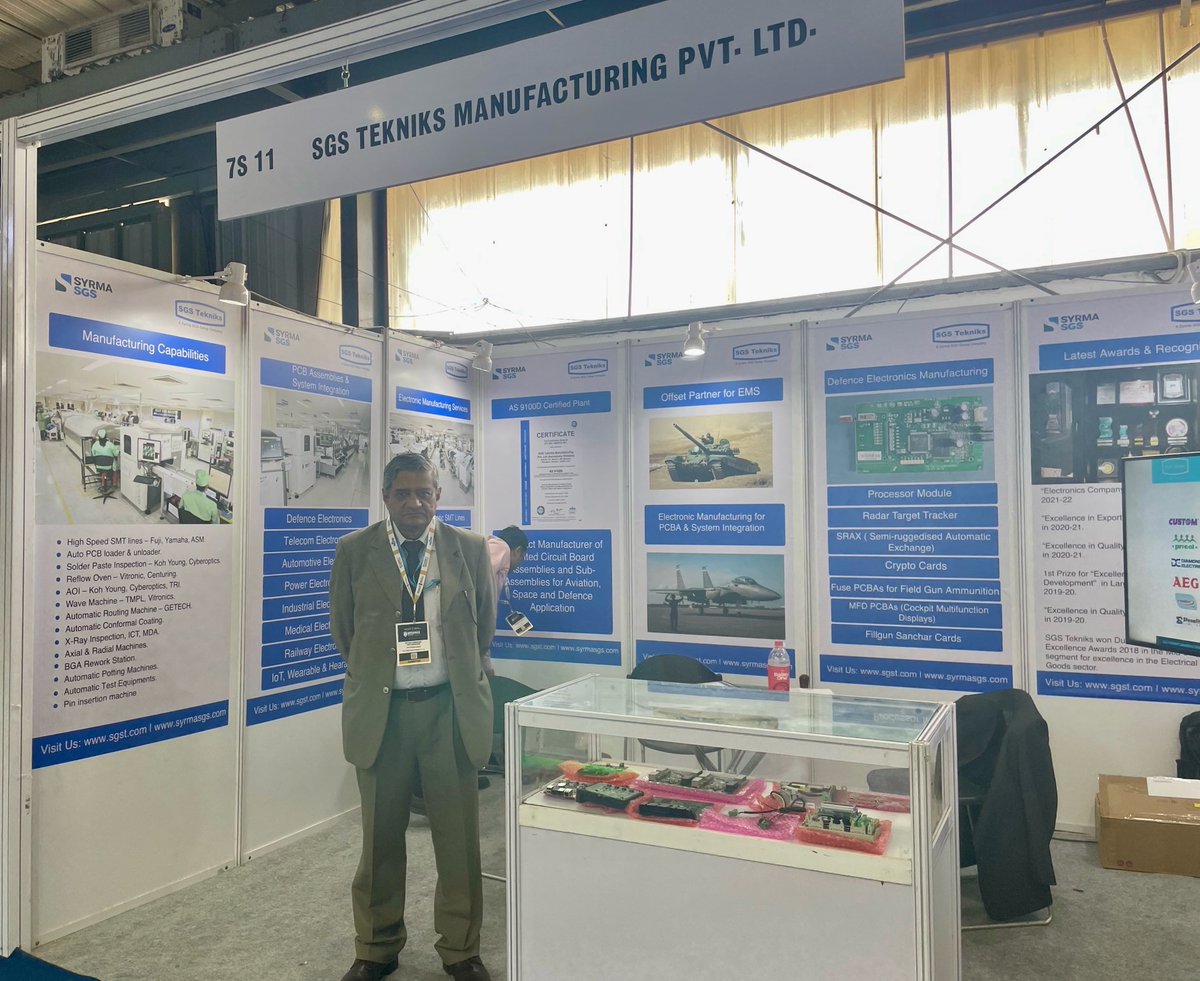 SGSTekniks's tweet photo. Our Stall 7.11, Hall No. 7 in DefExpo 2022 during 18th-22nd October,2022 at Gandhinagar, Gujarat.
#DefExpo #DefExpo2022 #defence
#EMS #PCBA #PCBAssemblies #SGST #SyrmaSGS https://t.co/hi63fn0OzM