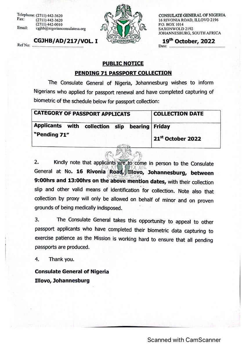 Consulate General of Nigeria, South Africa tweet media