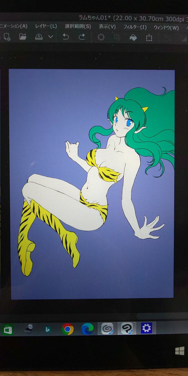 ラム・インベーダー(うる星やつら) 「レイヤー作って色分けした!ヽ(^○^)ノ  フォトショの時は、各レイヤー毎に影塗」|かねさだけいし/兼処敬士のイラスト